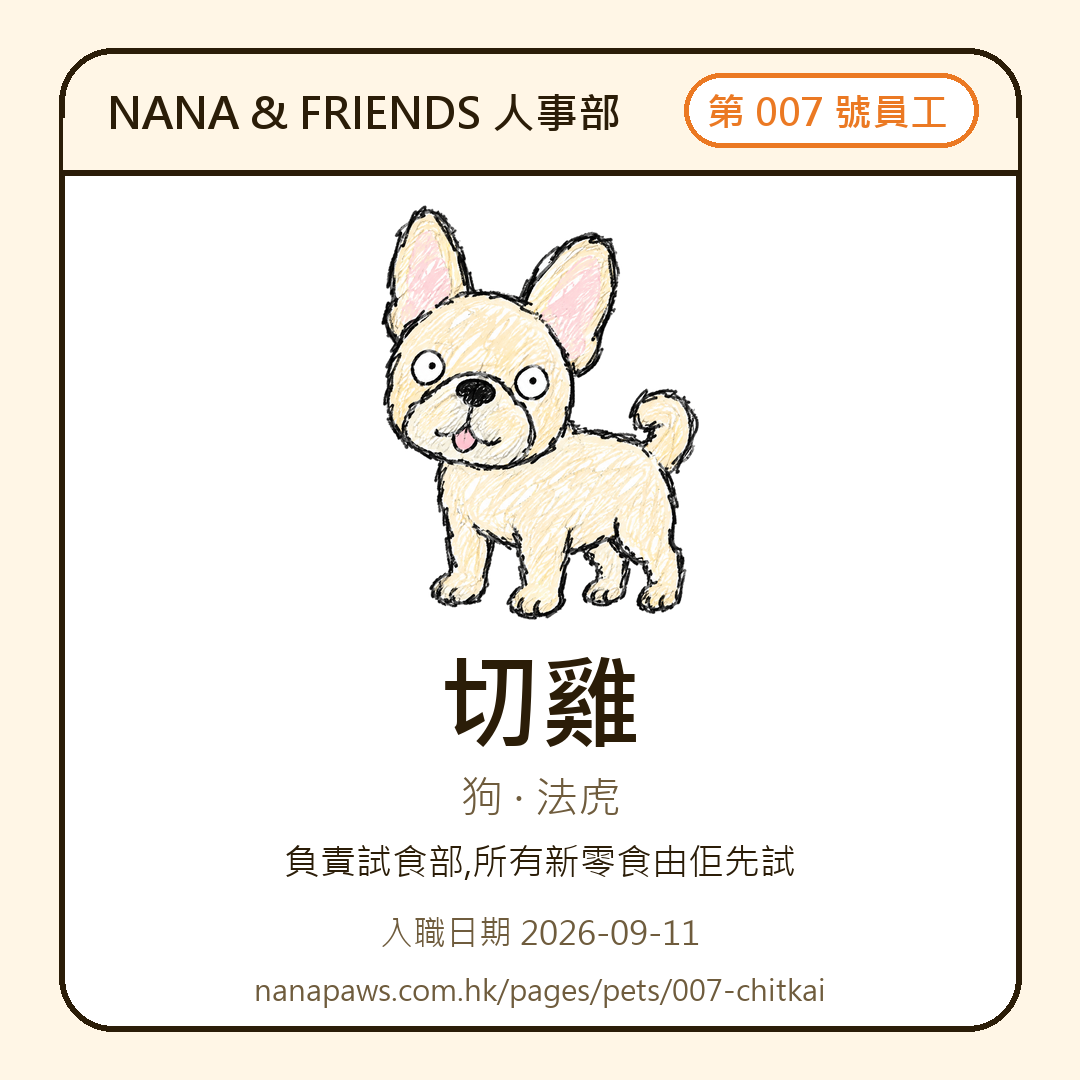 切雞 嘅 NANA & FRIENDS 入職證