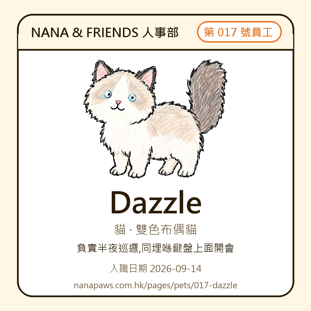 Dazzle 嘅 NANA & FRIENDS 入職證