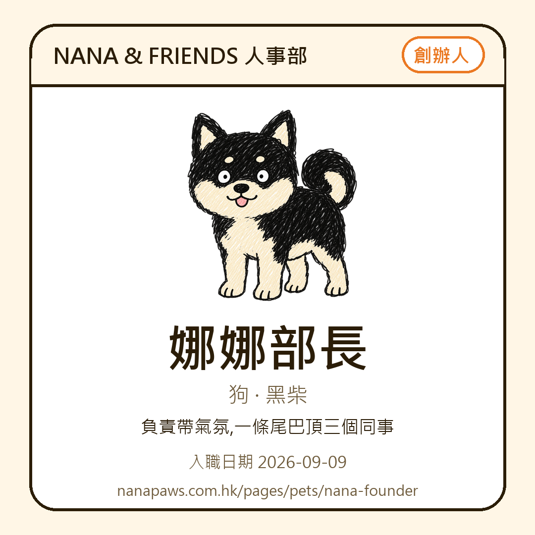 娜娜部長 嘅 NANA & FRIENDS 入職證