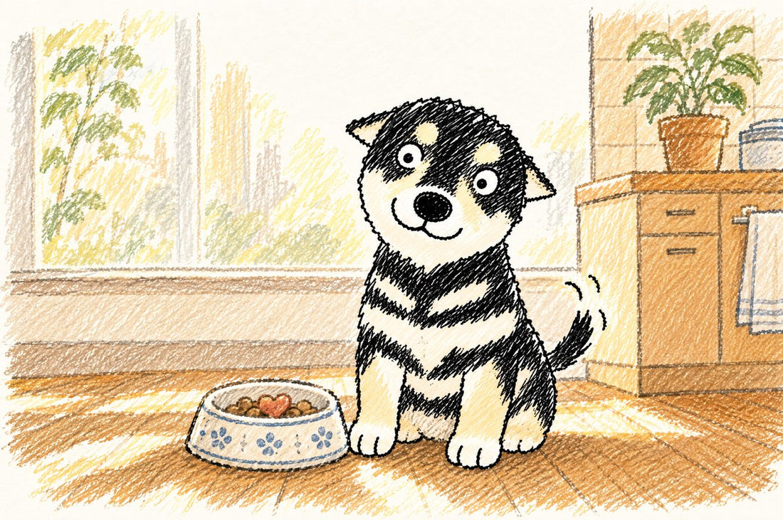 Dog probiotic guide: Nana beside a bowl of Probiotic Bites