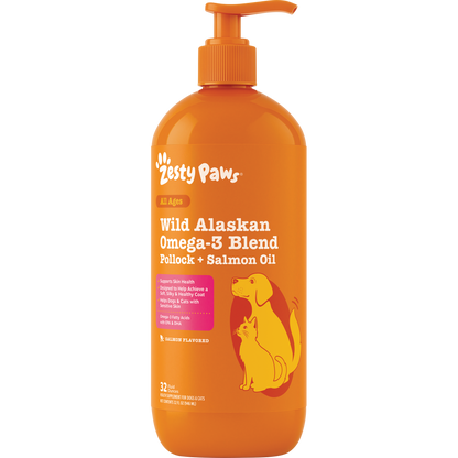 Zesty Paws 阿拉斯加野生 Omega-3 魚油(鱈魚 + 三文魚) — 946ml (32oz)