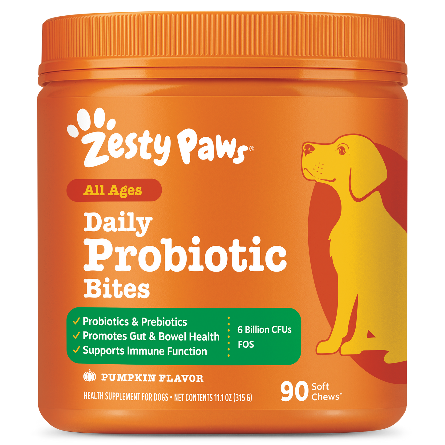 Zesty Paws 益生菌腸道軟糖 90粒 — 南瓜