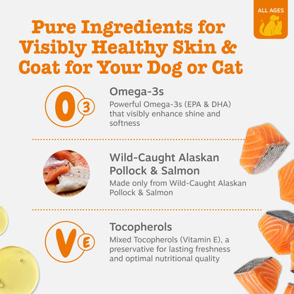 Zesty Paws 阿拉斯加野生 Omega-3 魚油(鱈魚 + 三文魚)