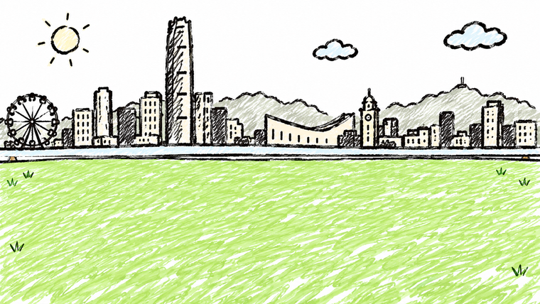 中西區海濱長廊 – 中環段手繪插畫