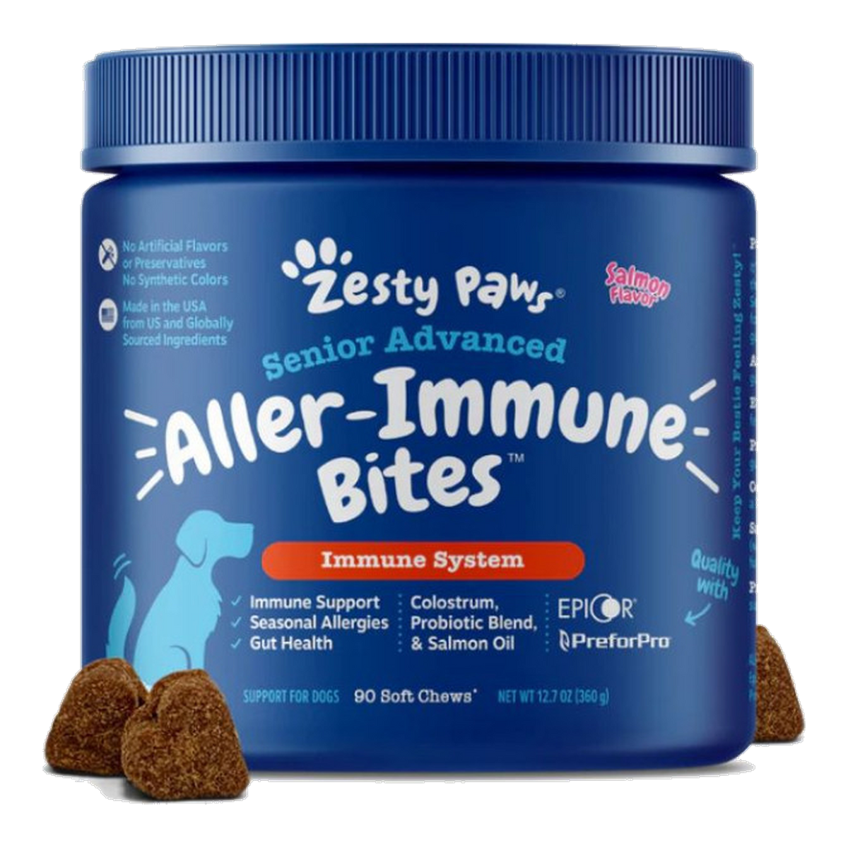 Zesty Paws 高齡犬過敏免疫軟咀嚼片(三文魚)
