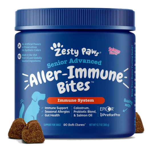 Zesty Paws 高齡犬過敏免疫軟咀嚼片(三文魚)
