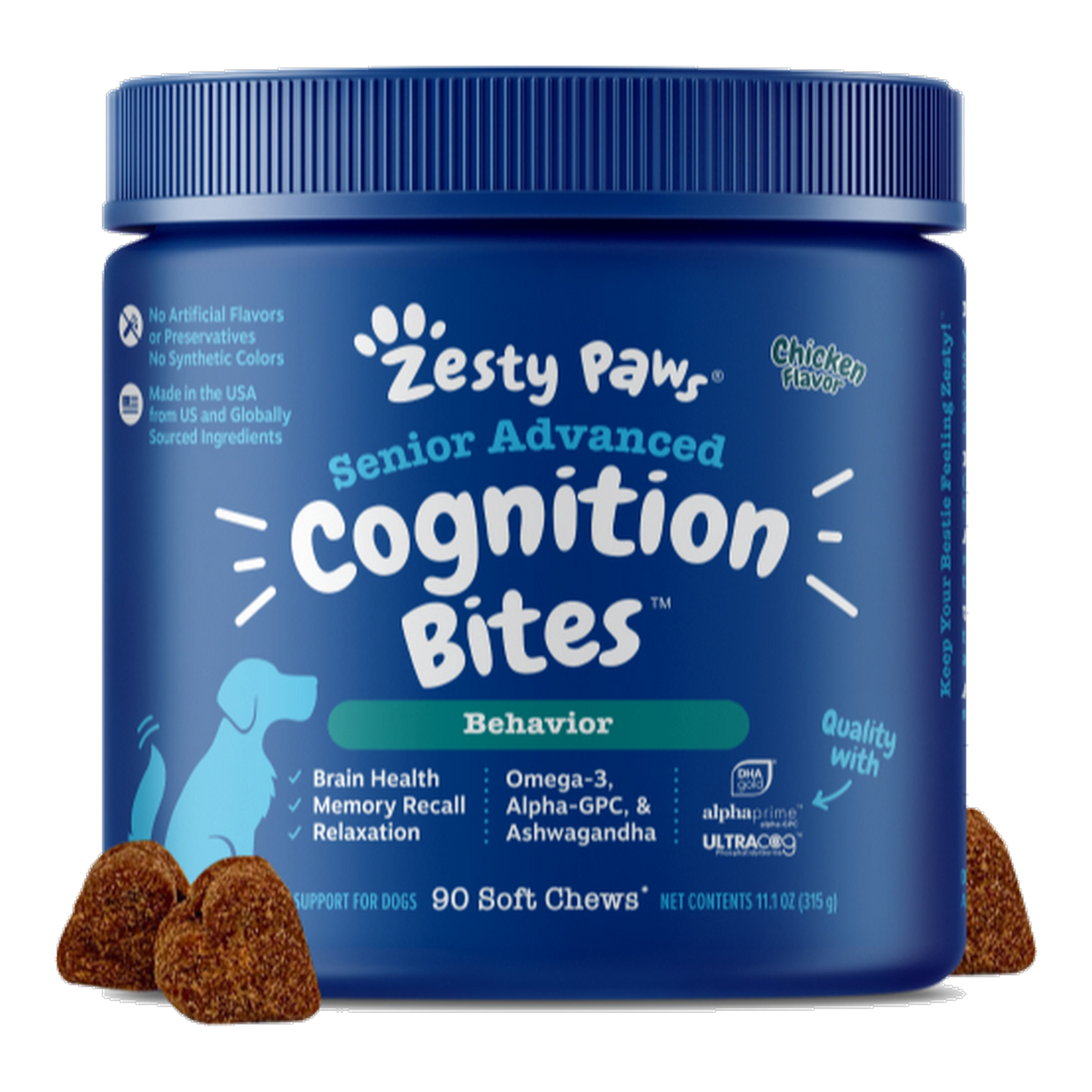 Zesty Paws Senior Advanced Cognition Bites (chicken)