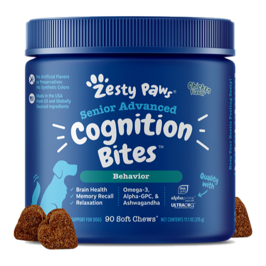 Zesty Paws 高齡犬認知支援軟咀嚼片(雞肉)