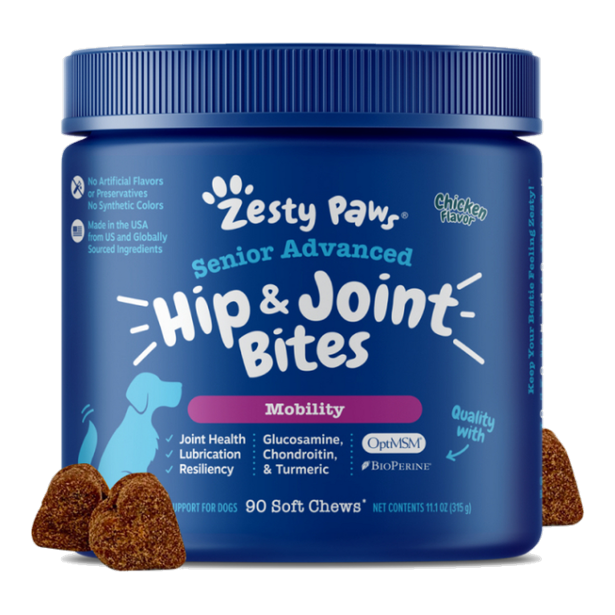 Zesty Paws 高齡犬關節活動力軟咀嚼片(雞肉)