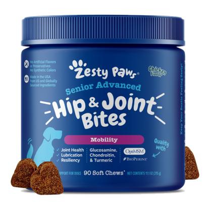 Zesty Paws 高齡犬關節活動力軟咀嚼片(雞肉)