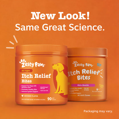 Zesty Paws Itch Relief 雞肉味 90粒 原廠新舊包裝對照