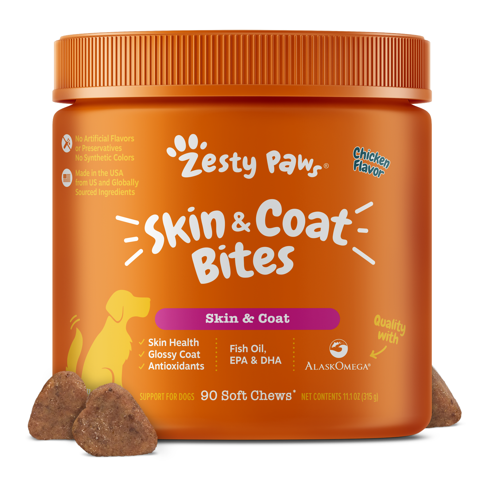 Zesty Paws 皮膚毛髮亮澤軟糖 主圖