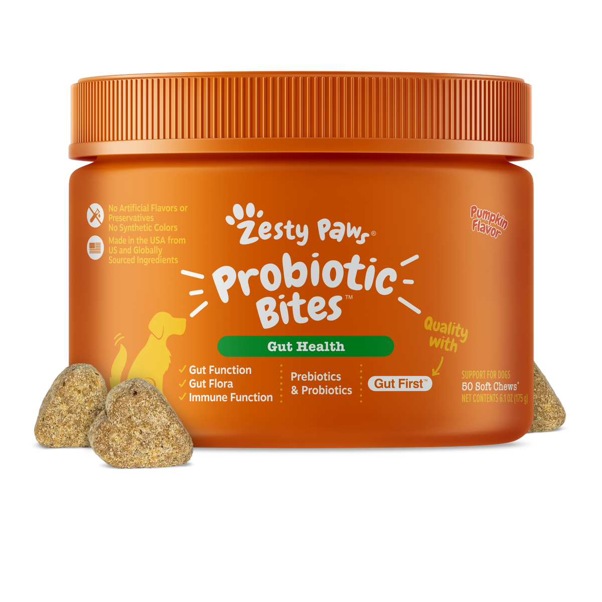 Zesty Paws 益生菌腸道軟咀嚼片(南瓜(50 粒裝))